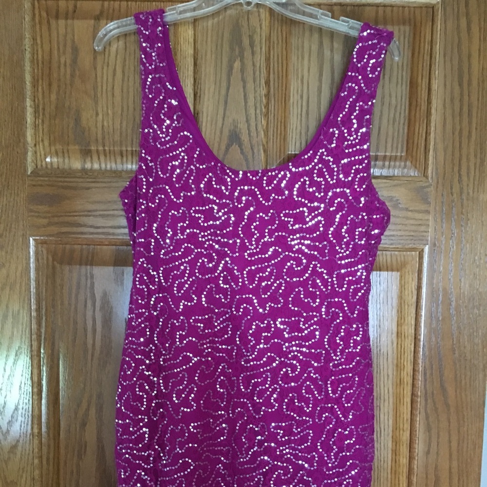 Purple sequin dress